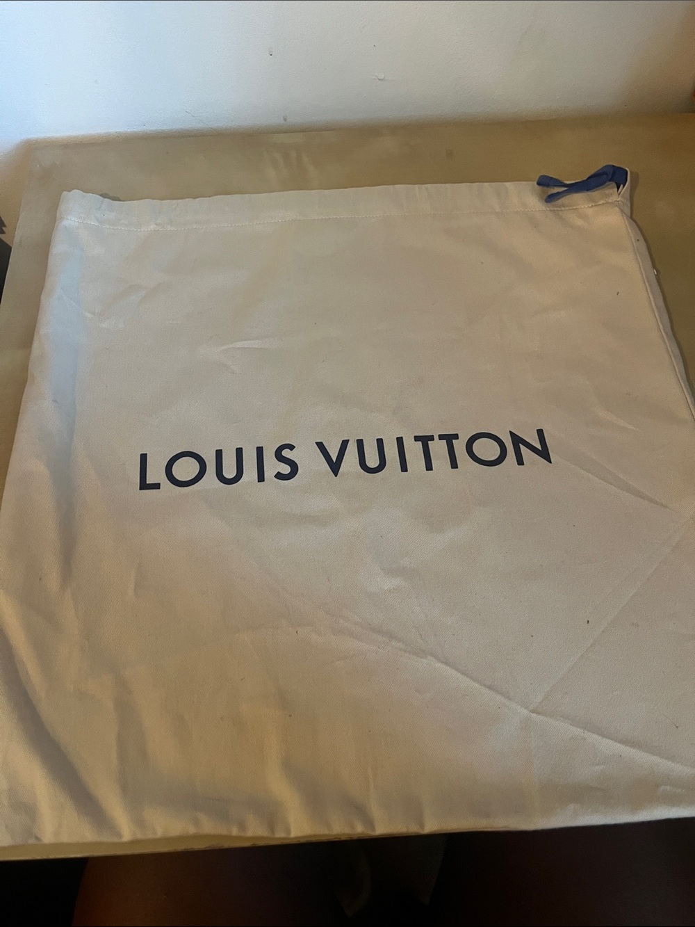 Louis Vuitton Beige Dust Bag with Drawstring